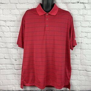 Adidas Golf Polo Shirt Mens Red Stripe Logo XL